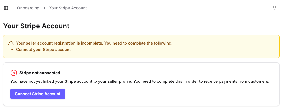 The Your Stripe Account page